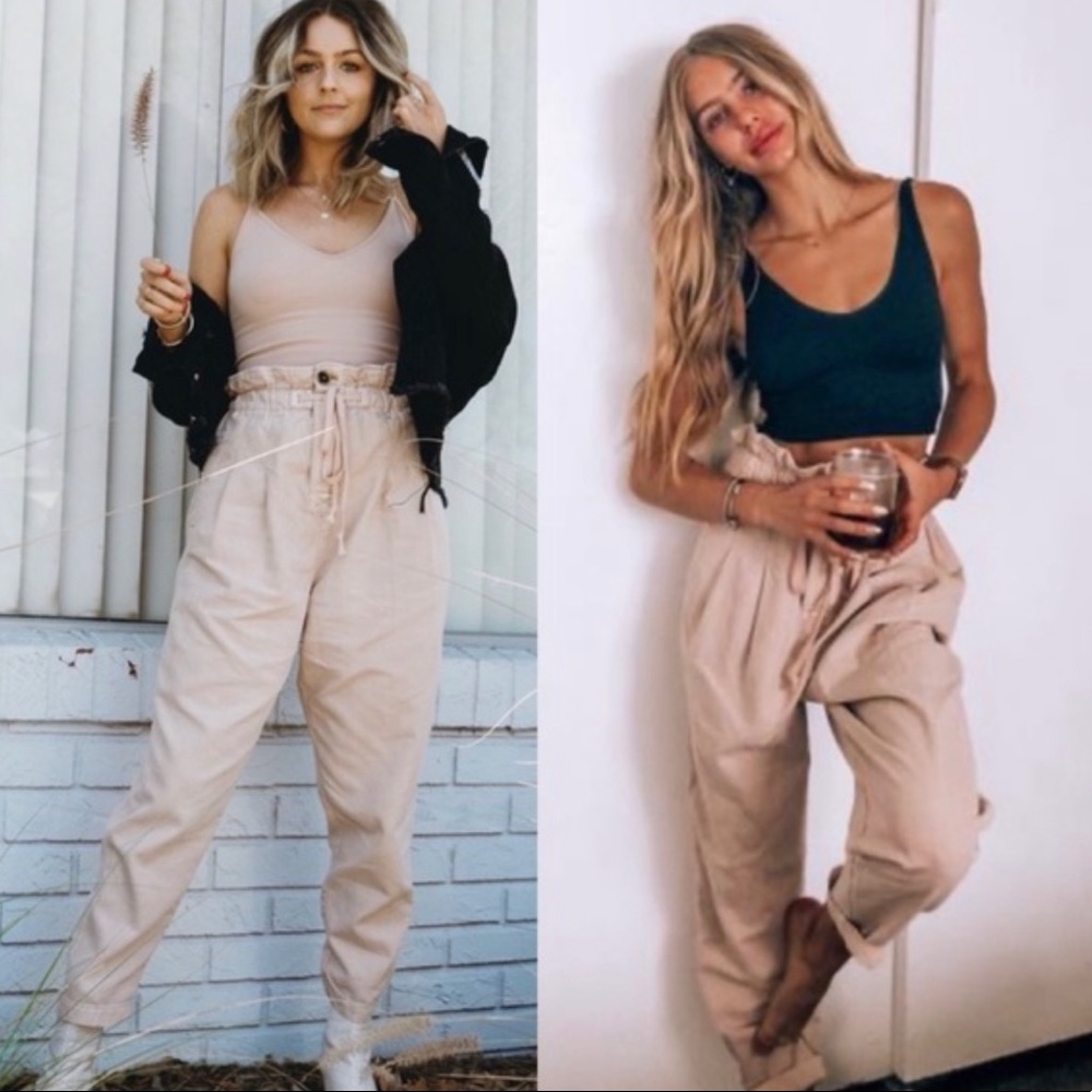 Free People Women’s Misty Rose Margate Pleated Trousers Pants Size M - Picture 2 of 9